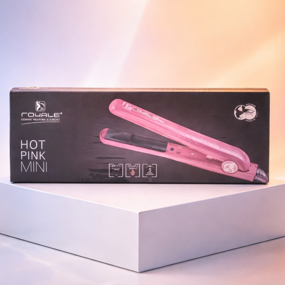 Royale Hot Pink Mini Flat Iron Hair Straightener